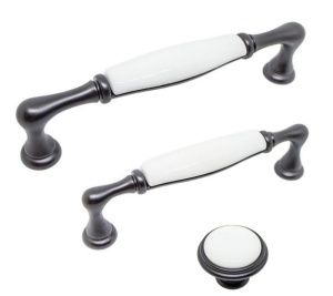 Maner mobila M62/M64 portelan alb, negru sidefat mat Giusti