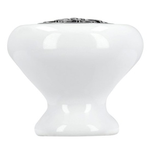 Buton mobila SP36-38ZN29 ceramica cu argint antic Siro