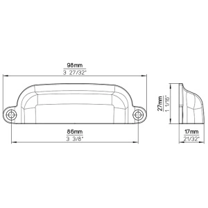 Maner mobila scoica 2296-98ZN21 negru mat Siro