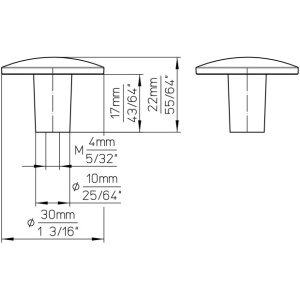 Buton 2087F-30ZN77 cupru innegrit Siro