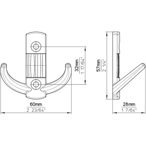 Cuier 2214/PB12 negru mat Siro