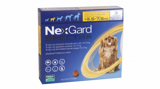 NexGard Spectra S (3.5 - 7.5 kg) - 3 comprimate