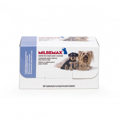 Milbemax Dog 2.5 / 25 mg (< 5 kg) caini de talie mica 1 comprimat