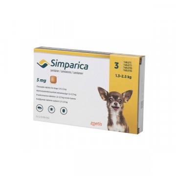 Simparica Caini 5 mg 1.3 - 2.5 kg 1 tableta