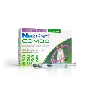 Nexgard Combo S pentru pisici < 2,5 kg, 1 pipeta x 0.3 ml