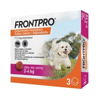FRONTPRO S 11mg 2-4kg 3 tablete deparazitare ptentru câini