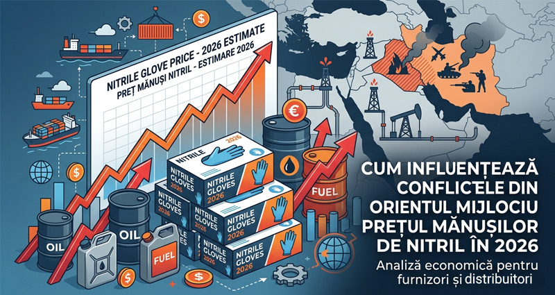 Cum influențează conflictele din Orientul Mijlociu prețul mănușilor de nitril în 2026 – Analiză economică