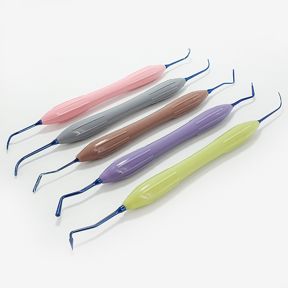 Kit Instrumente modelare compozit din titan cu partea activa albastra - imagine 2