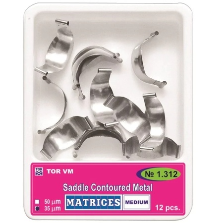 Matrici metalice conturate medium subgingivale №3, 12 bucati TorVM
