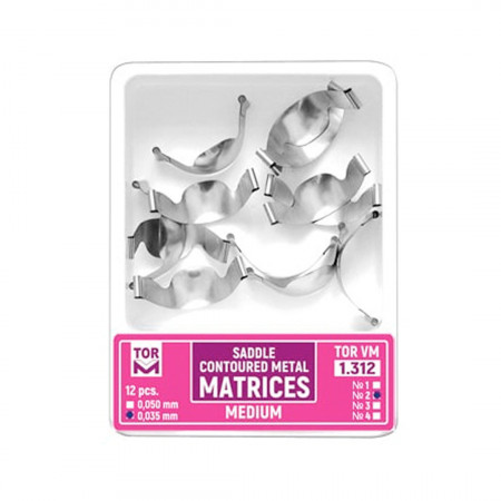 Matrici metalice conturate medium subgingivale №2, 12 bucati TorVM
