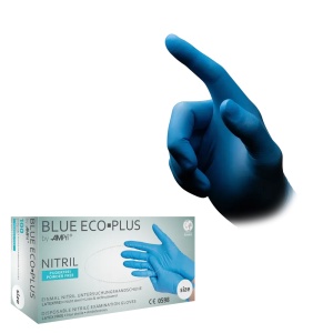 Mănuși nitril albastre, AMPri Blue Eco Plus mărimea M, 100 buc.
