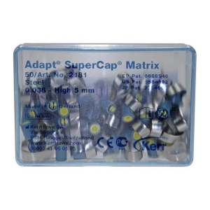 Matrici metalice Adapt SuperCap 0.038/5.0mm albastre 50 bucati Kerr