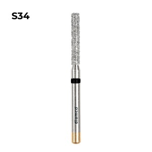 Set 5+1 Freze cilindrice cu capul drept diamantate aliaj rodium-platina - S34