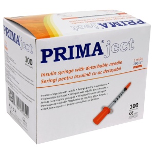 Seringi Insulina PRIMA 1ml cu Ac 29G Detasabil, 100 bucati - Img 2