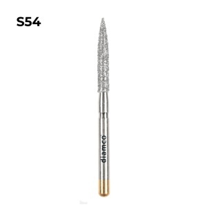 Set 5+1 Freze diamantate cu varf tip flacara lunga aliaj rodium-platina - S54
