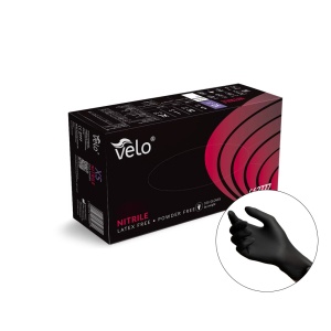 Mănuși nitril negre Velo, nepudrate, 100 bucăți