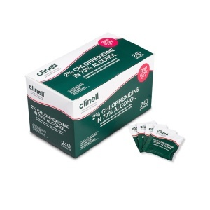 Servetele umede imbibate cu alcool 70% si 2% Chlorhexidina, Clinell, 240 buc