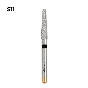 Set 5+1 Freze diamantate conice cu varful plat aliaj rodium-platina - S11