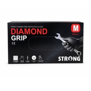 Mănuși nitril negre, Diamond Grip 3D, nepudrate, 50 bucăți - Img 2