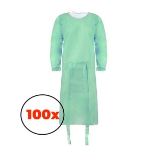Set 100 Halate de unica folosinta cu legaturi, verzi