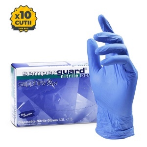 Bax manusi din nitril Sapphire Semperguard 1000 buc L