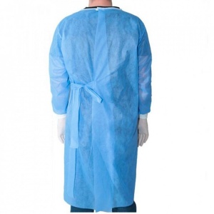 Halat de protecție steril cu legături și manșete, 40 g/m², albastru - Img 3