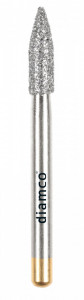 Set 5+1 Freze diamantate cu varf tip flacara lunga aliaj rodium-platina - S56