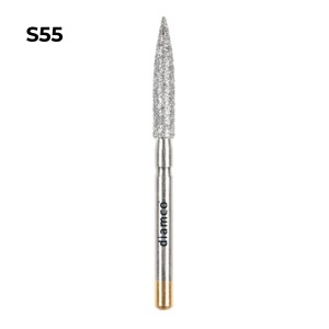 Set 5+1 Freze diamantate cu varf tip flacara lunga aliaj rodium-platina - S55
