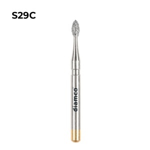 Set 5+1 Freze diamantate cu cap forma flacara aliaj rodium-platina - S29C