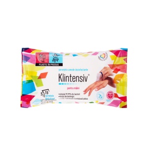 Șervețele dezinfectante pentru mâini, Klintensiv, 15 buc.