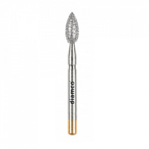 Set 5+1 Freze diamantate cu cap forma flacara aliaj rodium-platina - S29 - Img 2
