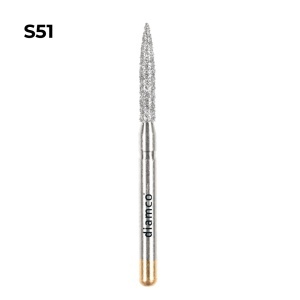 Set 5+1 Freze diamantate cu varf tip flacara lunga aliaj rodium-platina - S51