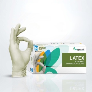 Mănuși de examinare din latex pudrate Bergamot, 100 bucăți - Img 2