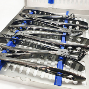 Set 12 clesti extractie din titan plus cutie de sterilizare negri - Img 4