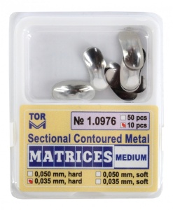 Matrici metalice secționale conturate Medium, hard, 10 bucăți – TOR VM