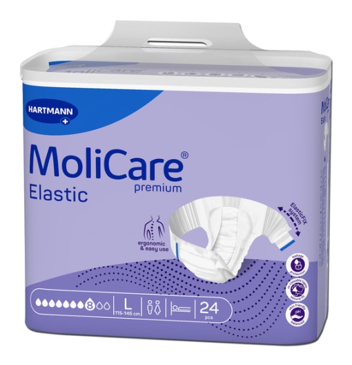 Scutece pentru incontinenţa severa Molicare Premium Elastic 8 Picaturi L, 24 bucati