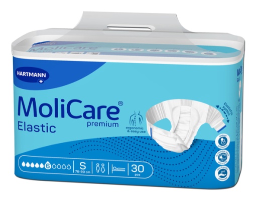Scutece pentru incontinenţa severa Molicare Premium Elastic 6 Picaturi S, 30 bucati
