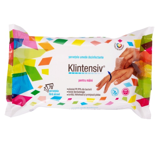 KLINTENSIV® - Servetele umede dezinfectante pentru maini, 70 buc.
