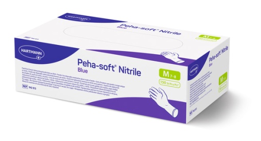 Mănuşi de examinare nepudrate, nesterile Peha-Soft nitril albastre marimea S, 150 bucati