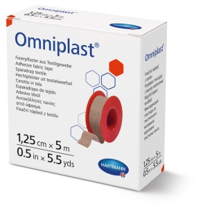 Omniplast 1,25cm x 5m - Plasture pentru fixare pe suport textil - 1 buc/cutie