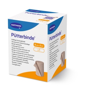 Puetterbinde 8cm x 5m - Faşă elastică pentru compresie puternică, culoare maro - 1 buc/cutie