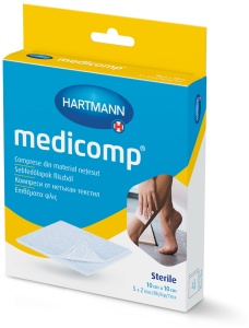 Medicomp st 10 x 10 P2x5 (RO HU BU GR) - Comprese din material neţesut în 4 straturi - 10 buc/cutie