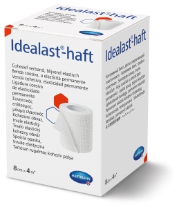 Idealast-haft 8cm x 4m - Faşă elastică autoadeziva pentru compresie moderata, culoare albă - 1 buc/cutie