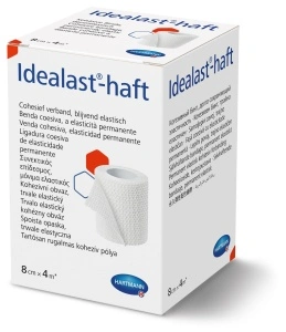 Idealast-haft 8cm x 4m - Faşă elastică autoadeziva pentru compresie moderata, culoare albă - 1 buc/cutie