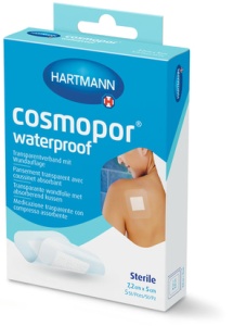 Cosmopor waterproof 10 x 8cm - Plasturi transparenti si autoadezivi, impermeabili pentru apa si germeni, cu corp absorbant central, disponibili in varianta sterila - 5 buc/cutie