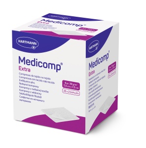 Medicomp Extra sterile, 6 straturi 10 x 10cm - Comprese din material neţesut în 6 straturi - 50 buc/cutie