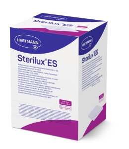 Sterilux ES sterile, 12 straturi 10 x 10cm - Comprese sterile din tifon, pliate-12 straturi, 25 plicuri x 5 bucati - 125 buc/cutie