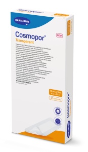 Cosmopor transparent 10 x 25cm - Plasture transparent, autoadeziv, cu corp absorbant 5 x 20 cm - 25 buc/cutie