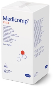 Medicomp Extra nesterile, 6 straturi 10 x 10cm - Comprese din material neţesut în 6 straturi - 100 buc/cutie