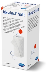 Idealast-haft 12cm x 4m - Faşă elastică autoadeziva pentru compresie moderata, culoare albă - 1 buc/cutie